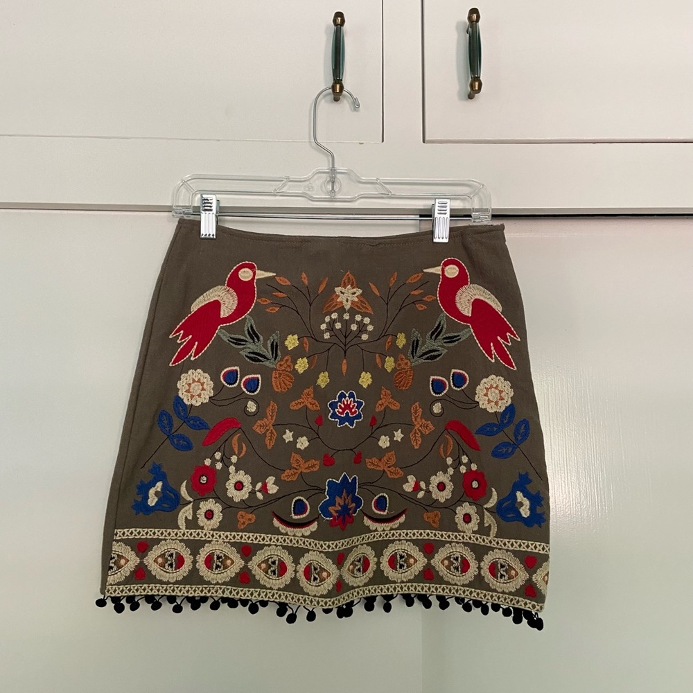 Olive Green Mini Skirt